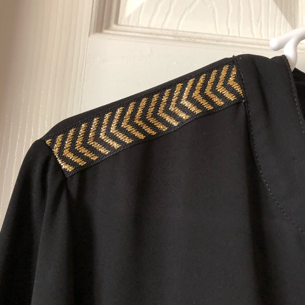 The Limited | High Low Blouse with Gold Detail - Picture 3 of 3